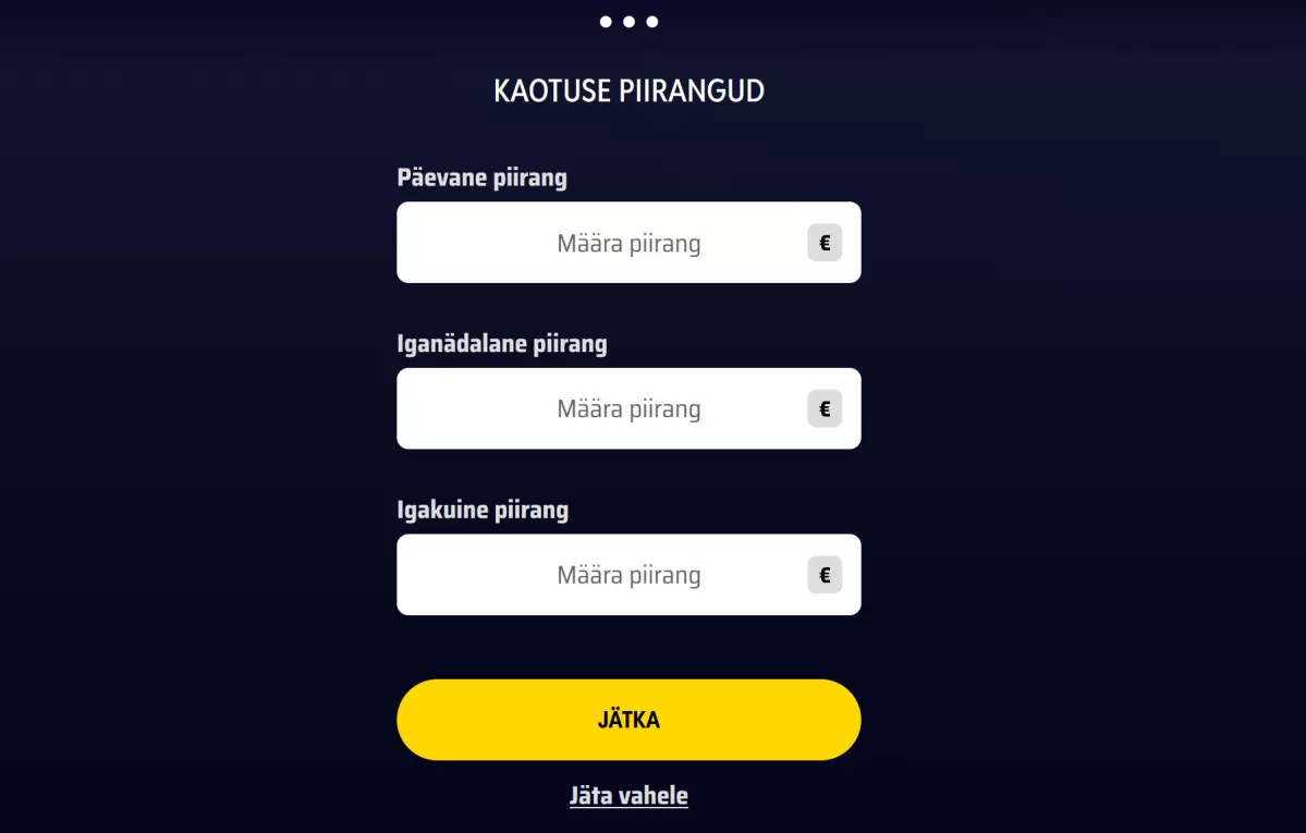 Onerush-limiidid Onerush limiitide seadistamine