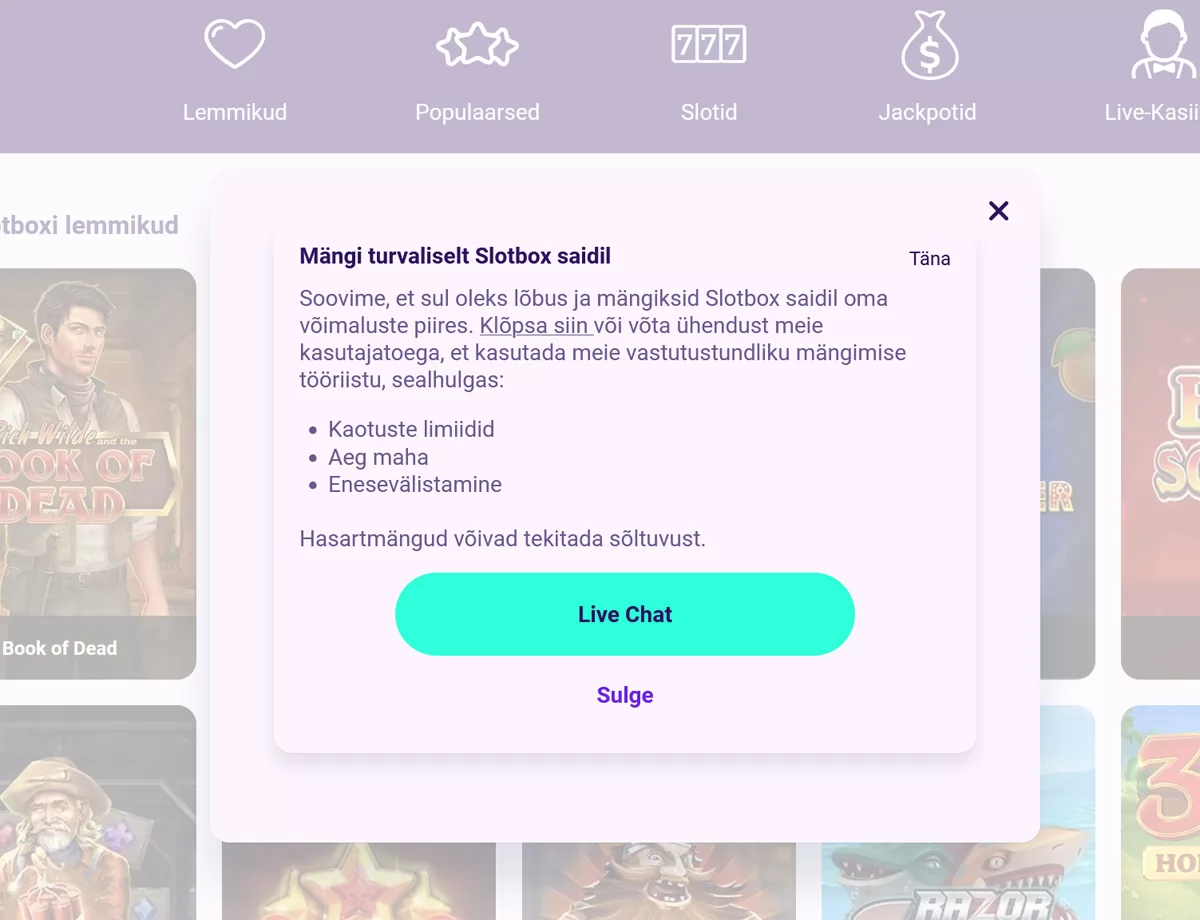 Slotboxi teavitus