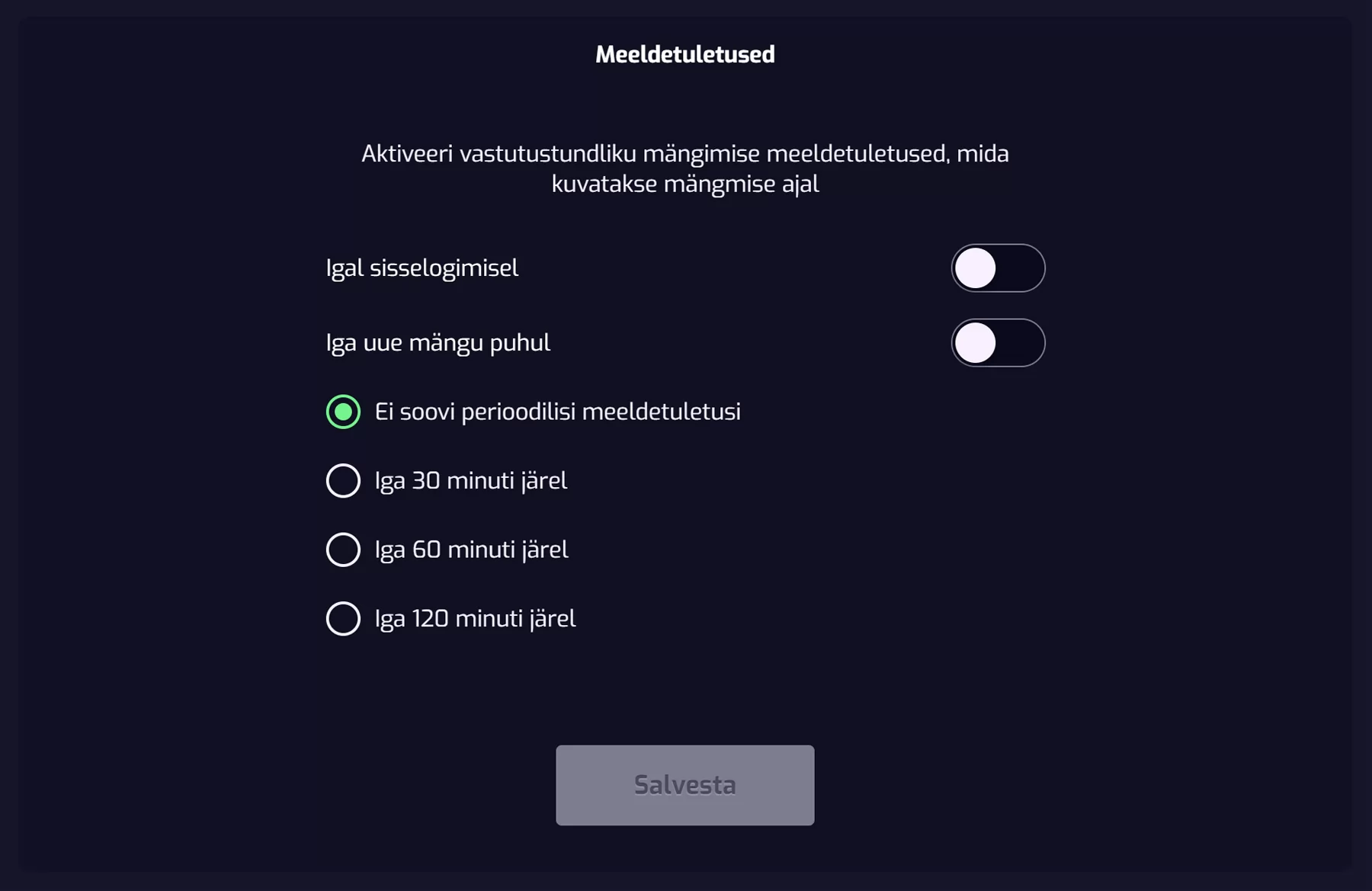 X3000 perioodilised meeldetuletused